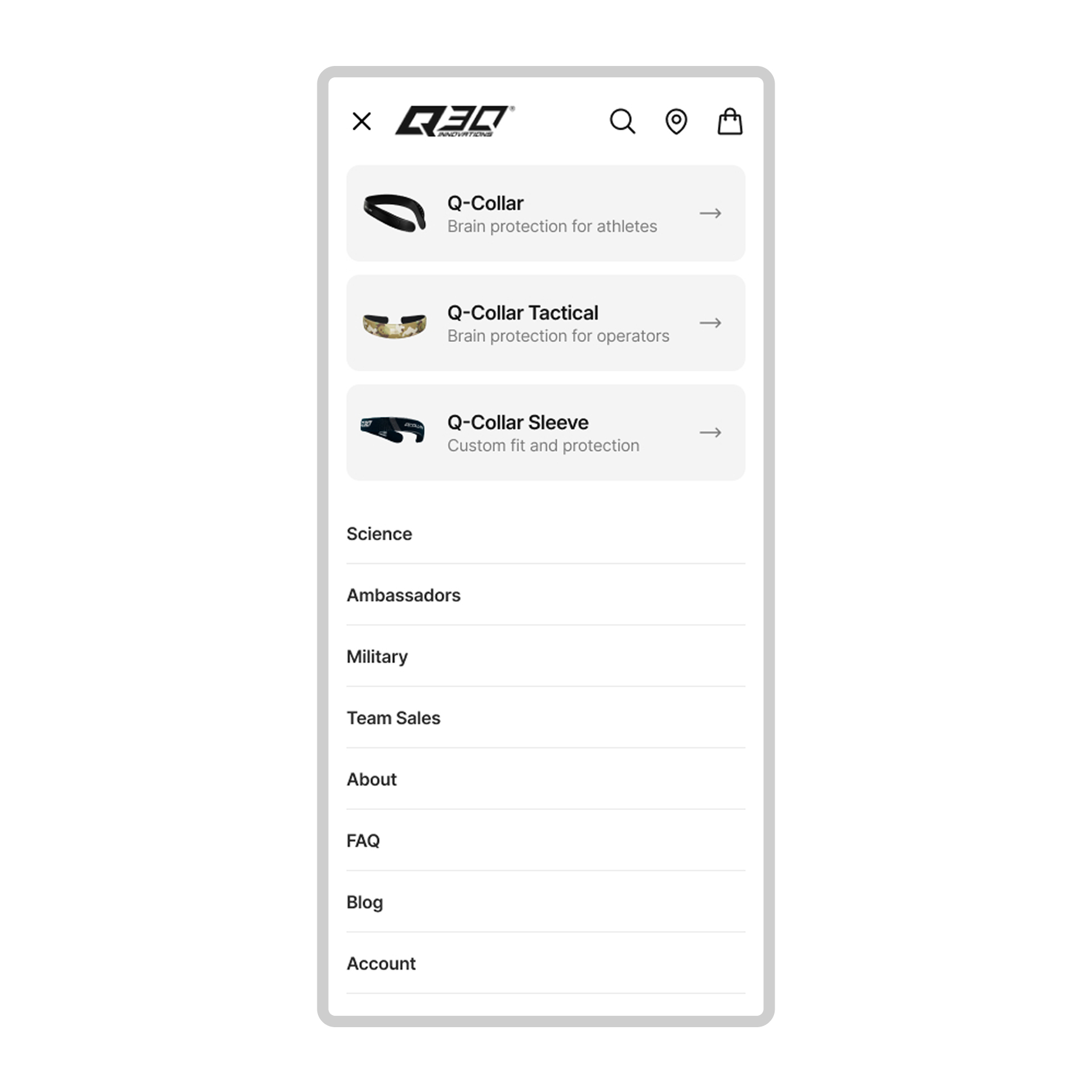 Variant: Product cards at top